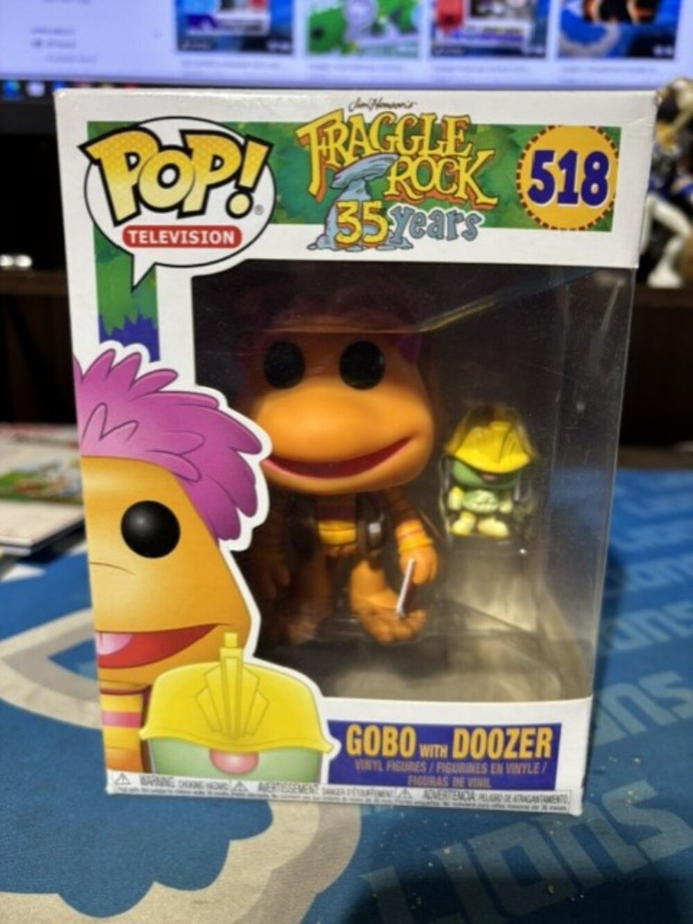 RARE FUNKO POP-TELEVISION SERIE-FRAGGLE ROCK 35 YEARS-#518-GOBO WITH DOZER